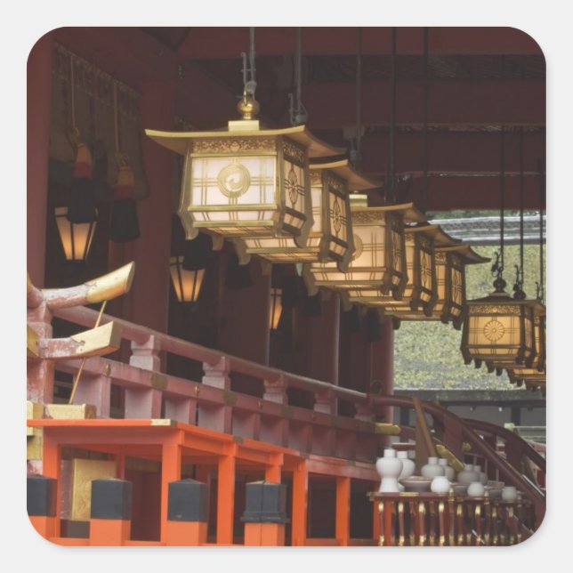 Japan, Kyoto, Fushimi, Inari Großer Schrein 2 Quadratischer Aufkleber (Vorderseite)
