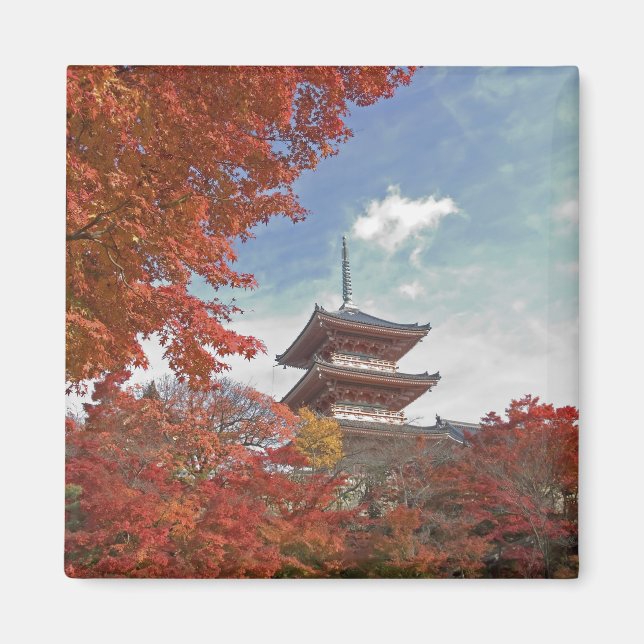 Japan, Kyoto, Pagode in Herbstfarben Magnet (Vorne)