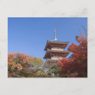 Japan, Kyoto, Pagode in Herbstfarben Postkarte