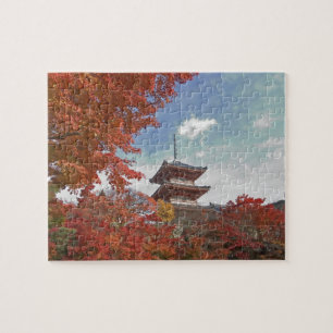 Japan, Kyoto, Pagode in Herbstfarben Puzzle