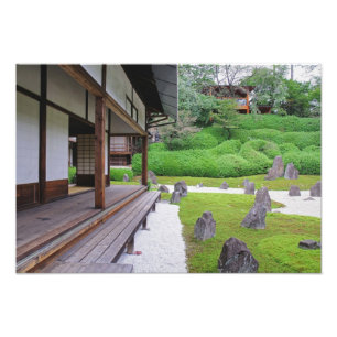 Japan, Kyoto. Steingarten in Stille Fotodruck