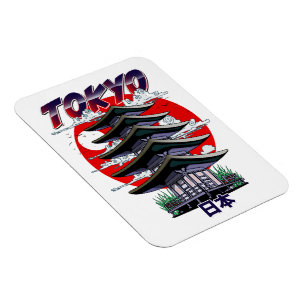 Japan, Land des aufgehenden Sonnentempel-Logo-Magn Magnet