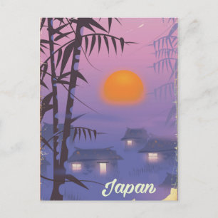 Japan Landschaft untergehende Sonne Postkarte