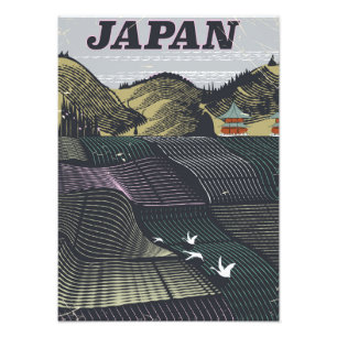 Japan Landschaft Vintage Reiseplakat Fotodruck