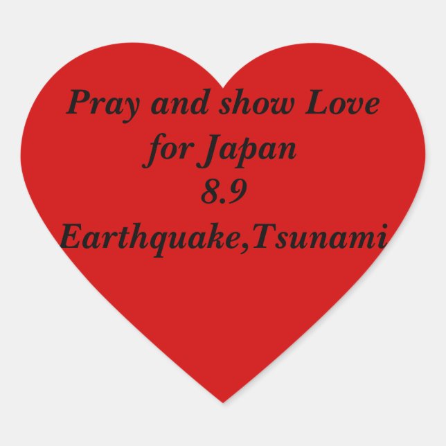 Japan mit Liebe_ Herz-Aufkleber (Vorderseite)