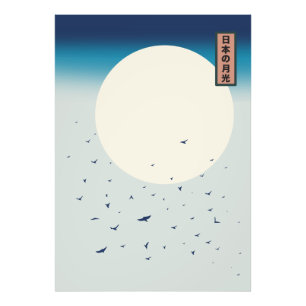 Japan Mondlicht Schwalben Fotodruck