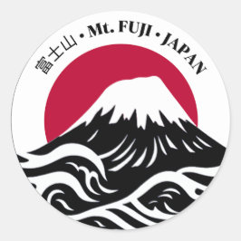 Japan Mount Fuji 富 山 Honshu Runder Aufkleber