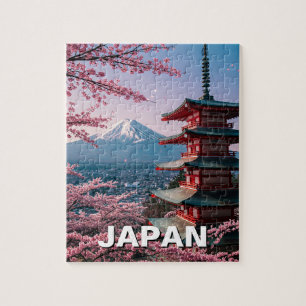 Japan Mount Fuji Fujisan Cherry Blüten Postkarte Puzzle