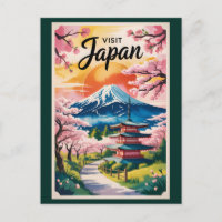 Japan Mount Fuji Illustration Reise Kunst Vintage
