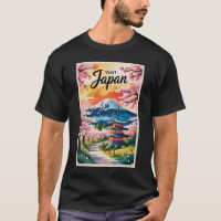 Japan Mount Fuji Illustration Reise Kunst Vintage
