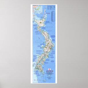 "Japan: Nationale geographische KARTE ab 1984… Poster