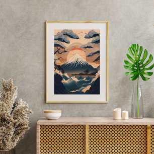 Japan Natur mit Mount Fuji Poster