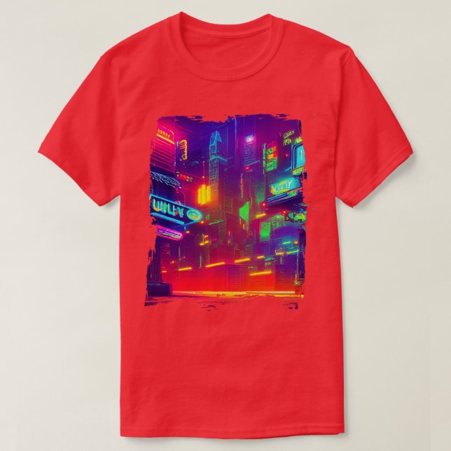 Japan Neon City Lights T-Shirt (Design vorne)