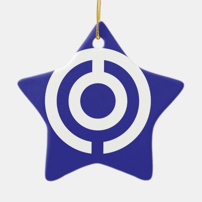 Japan-Okinawa Flagge Keramik Ornament (Vorne)