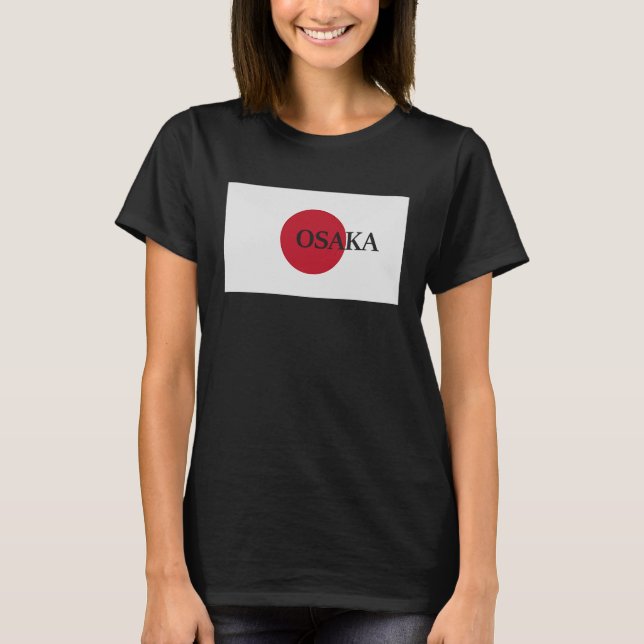 Japan Osaka Asia Travel Flag T-Shirt (Vorderseite)