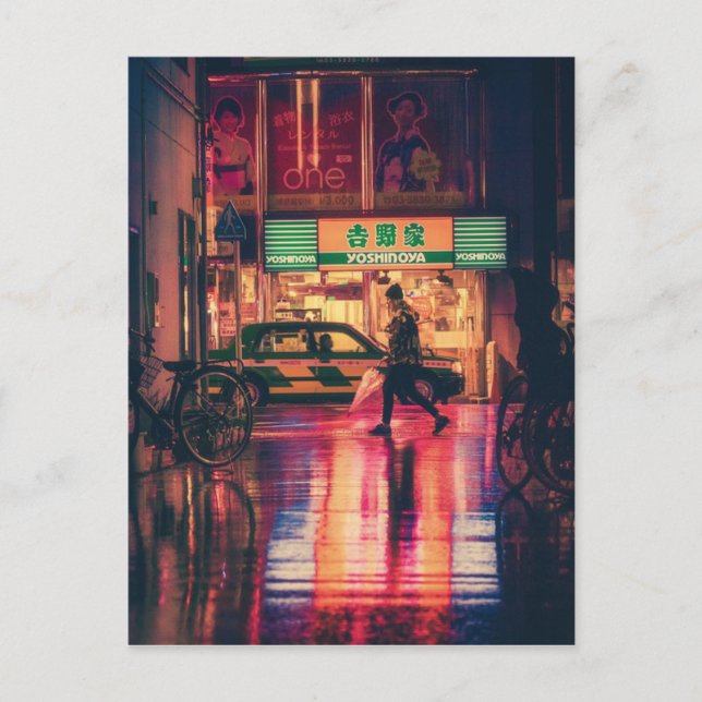 Japan Osaka Night Asia Sehenswürdigkeit Reisen Jap Postkarte (Vorderseite)