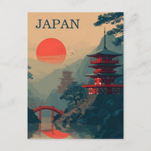 Japan Pagode vintage Postkarte