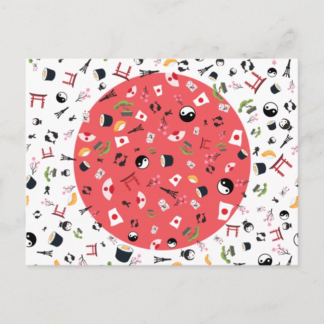 Japan Postkarte - das Land der aufgehenden Sonne (Vorderseite)