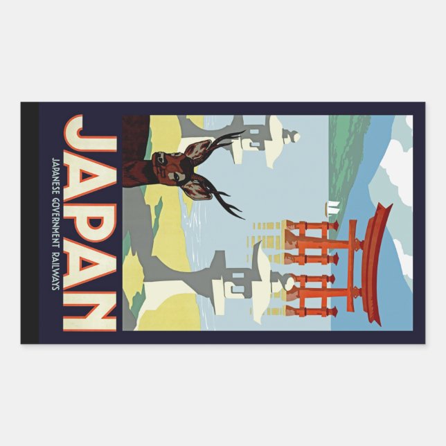 Japan Rechteckiger Aufkleber (Vorderseite)