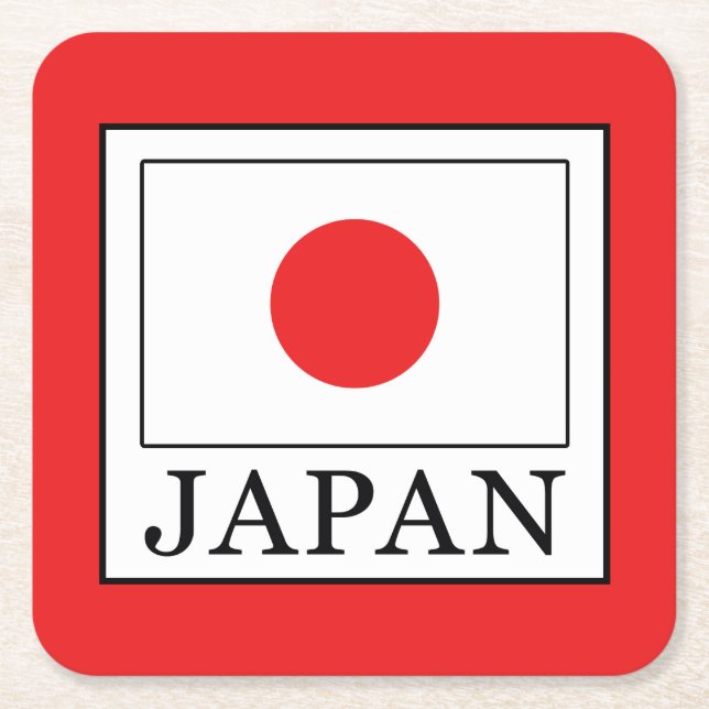 Japan Rechteckiger Pappuntersetzer (Vorderseite)