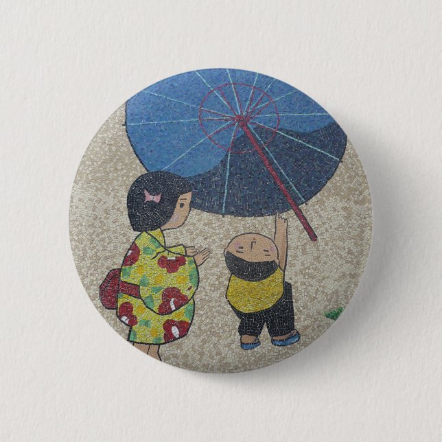 Japan-Regenschirm Button (Vorderseite)