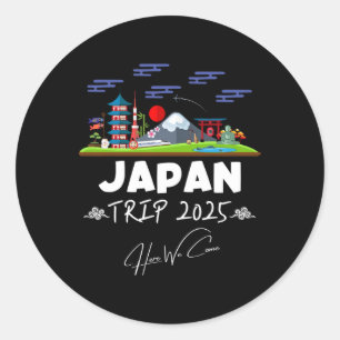 Japan Reise 2025 Hier kommen wir Matching Team Rei Runder Aufkleber