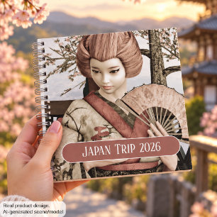 Japan Reise 2026 Vintage Geisha Sakura Kunst Notizbuch
