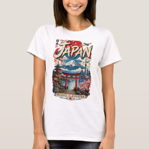 Japan Reise T-Shirt Mount Fuji Vintage Japanisch