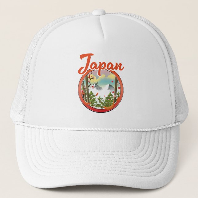 Japan Reiselogo Truckerkappe (Vorderseite)