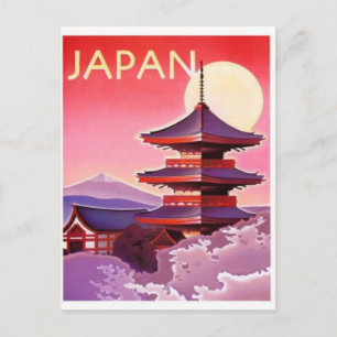 JAPAN Reisen im Vintage-Stil Postkarte