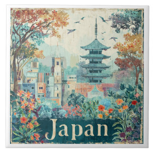 Japan Reiseplakat Fliese