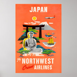 Japan Reiseplakat Japanische Kunst Northwest Orien Poster