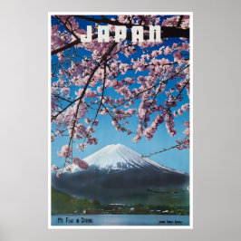 Japan Reiseplakat Mt Fuji Druck Japanische Kirsche Poster