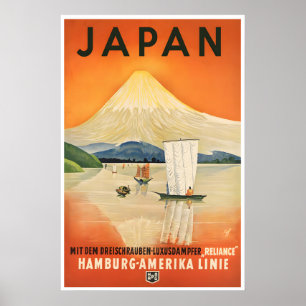 Japan Reiseplakat Mt Fuji Japanische Wandkunst Poster
