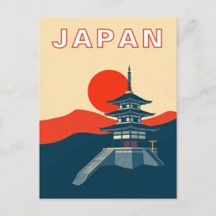 Japan Retro-Reise Kunst Pagode Tempel Postkarte