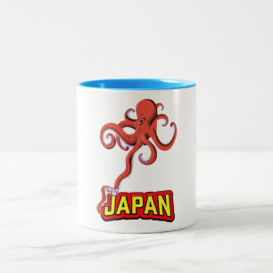 Japan-Riesen-Tintenfisch-Cartoon Zweifarbige Tasse