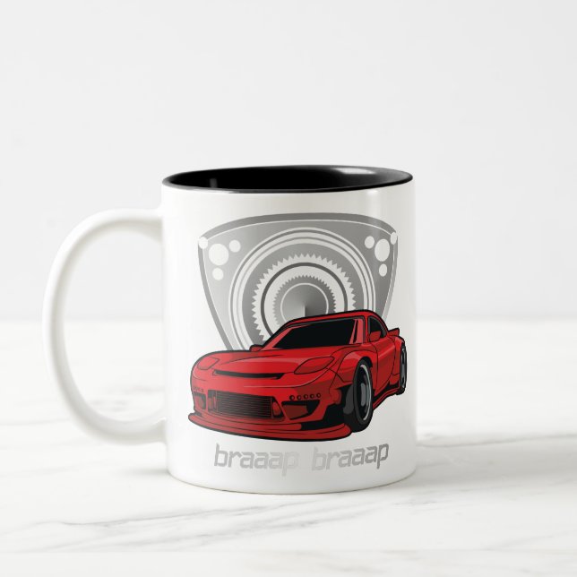 Japan Rotary Mazda RX7 BRAAP Zweifarbige Tasse (Links)