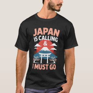 Japan ruft Japanische Flagge Karte Japan Kultur T T-Shirt