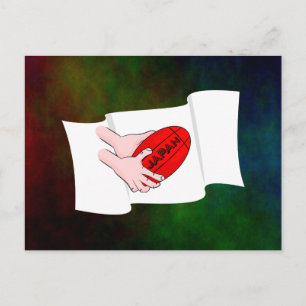 Japan Rugby Team Unterstützer Flag mit Ball Postkarte