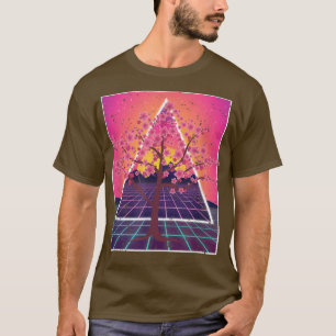 Japan Sakura Blossom Rosa Blume Vaporwave Cherry T-Shirt