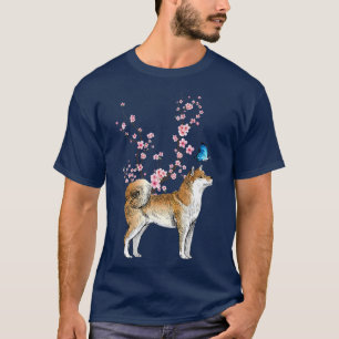 Japan Sakura Cherry Blossom Inu Shiba Dog Japanisc T-Shirt