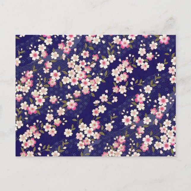 Japan, Sakura, Kimono, Origami, Chiyogami, Blume, Postkarte (Vorderseite)