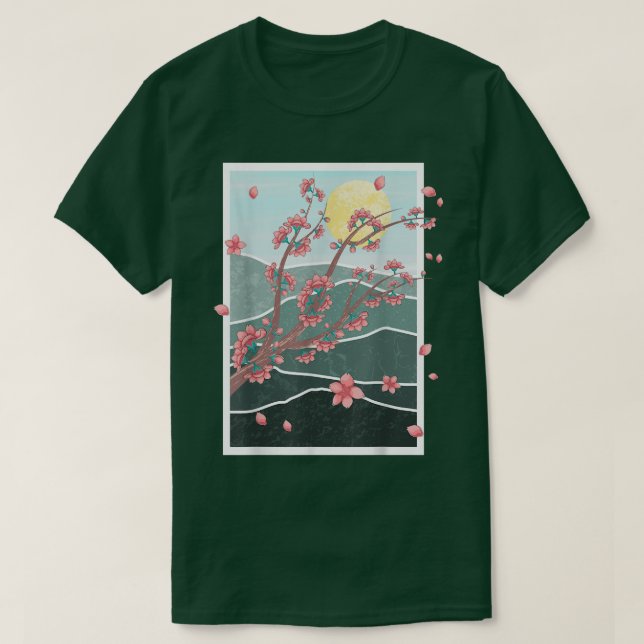 Japan Sakura Pink Blume Japanisch Kirschblossom T-Shirt (Design vorne)