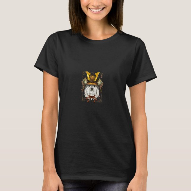 Japan Samurai Maltese Dog  Japanese Warrior Bushid T-Shirt (Vorderseite)
