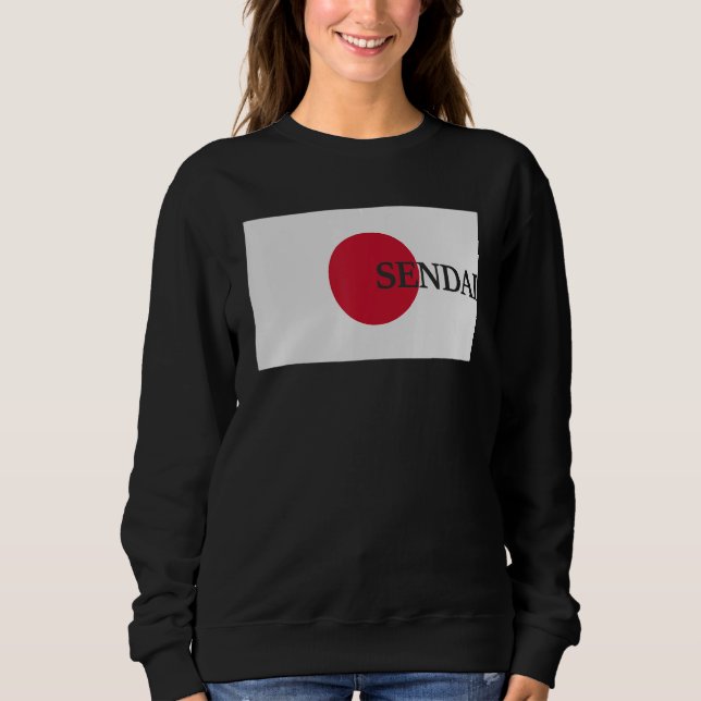 Japan Sendai Asien Reiseflagge Sweatshirt (Vorderseite)