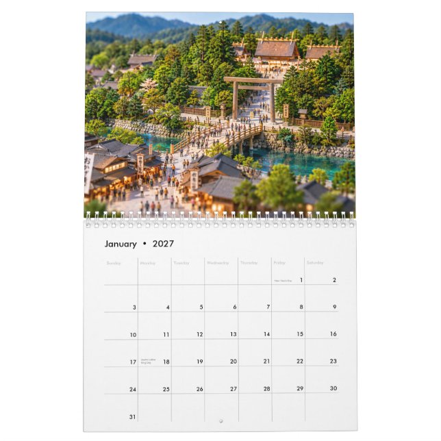 Japan Shinto Shrines & Torii Gates Diorama Calenda Kalender (Jan 2027)