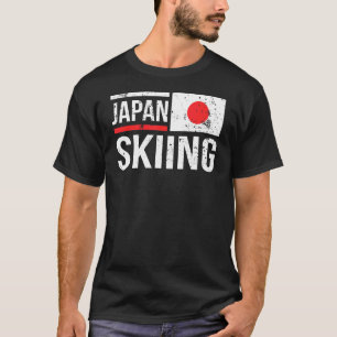 Japan Ski Ski Flag Race Snow Mountain Winter T-Shirt