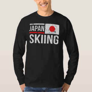 Japan Ski Ski Flag Race Snow Mountain Winter T-Shirt