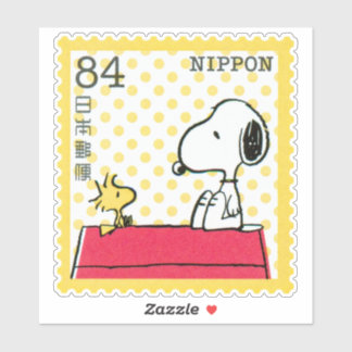 JAPAN, SNOOPY & FRIENDS PEANUTS COMIC postage stam Aufkleber
