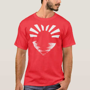 Japan-Sonnenaufgang (weiß auf roten Männern) T-Shirt